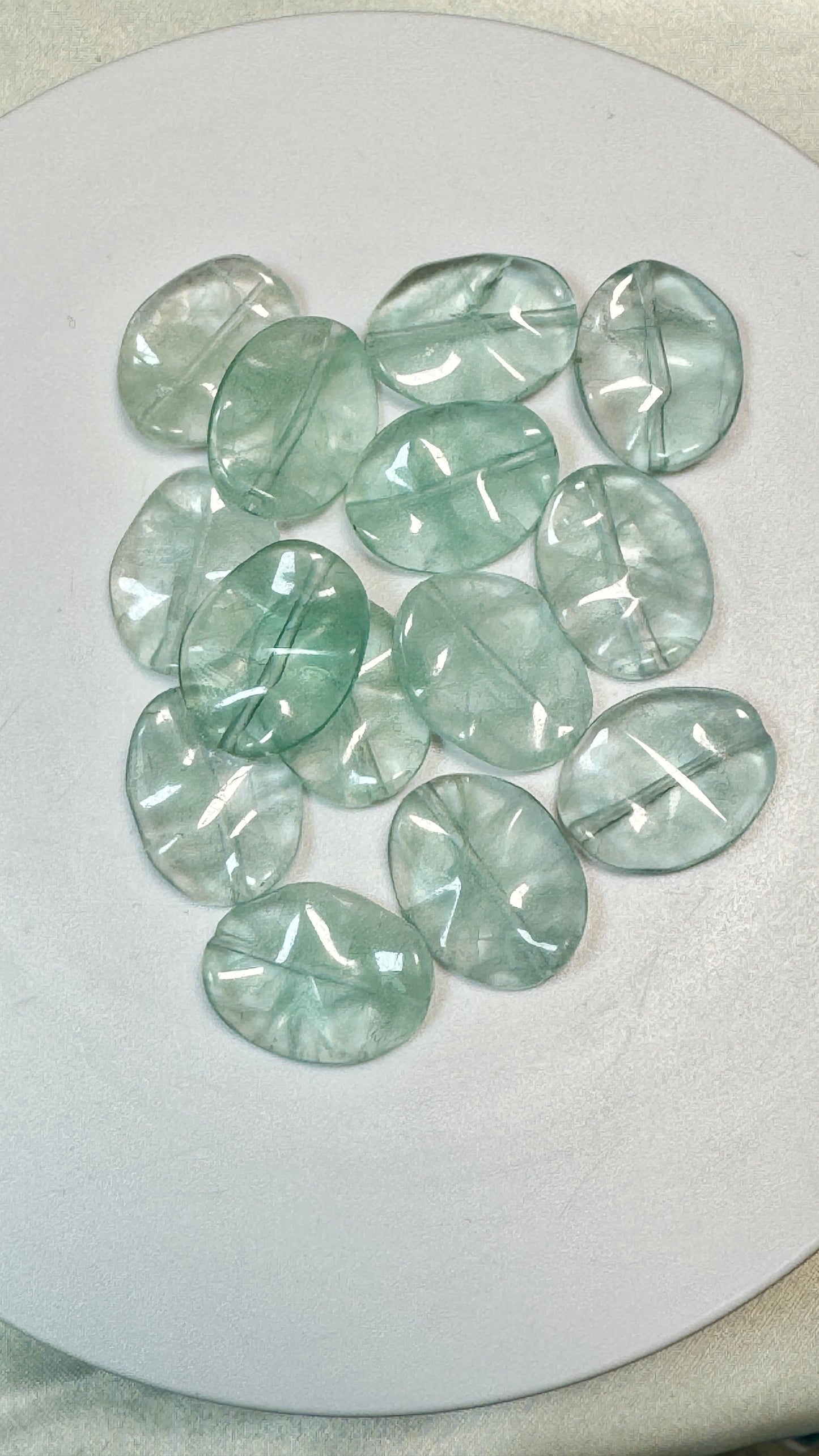 Hand Carved Gemstone Waved Bead, DIY Jewelry
