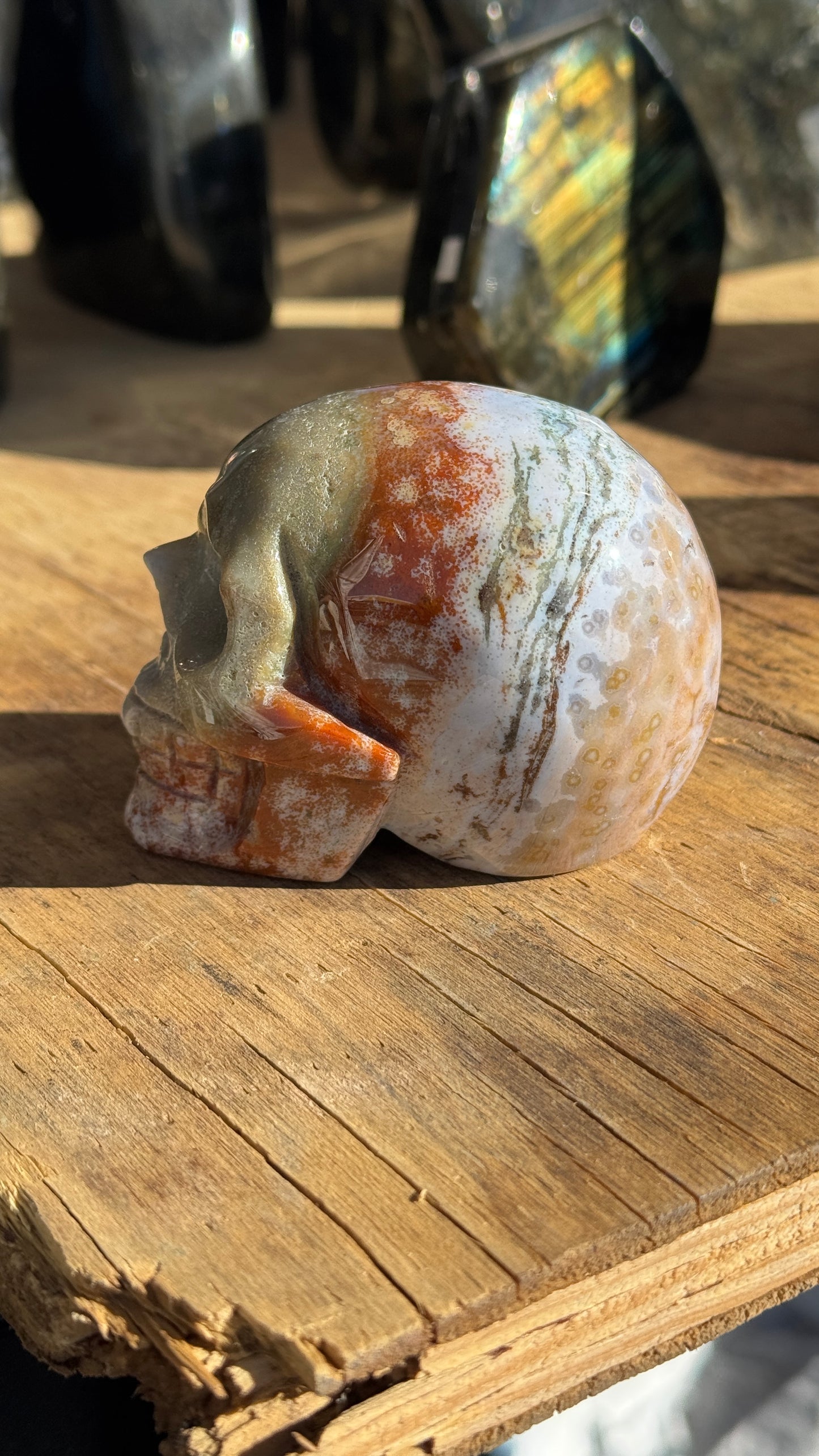 Stone Skull, Ocean Jasper, 75mm