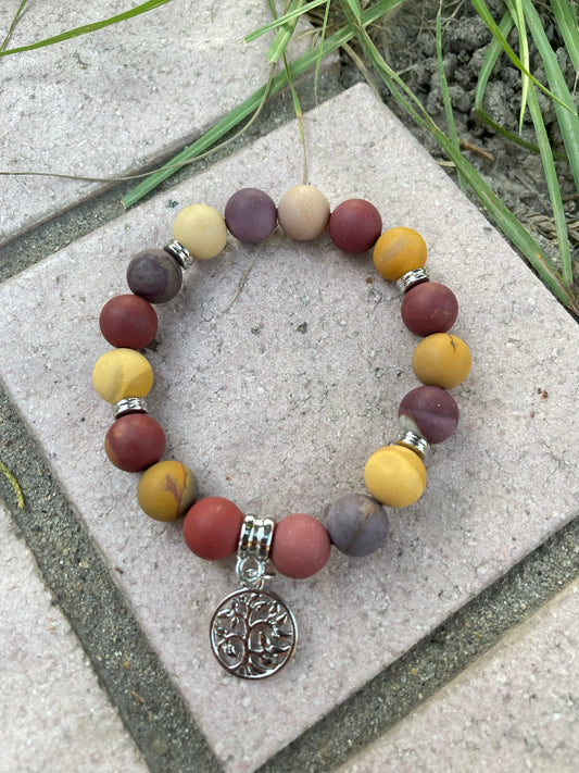 Stone Tree of Life Charm Bracelet, Fluorite