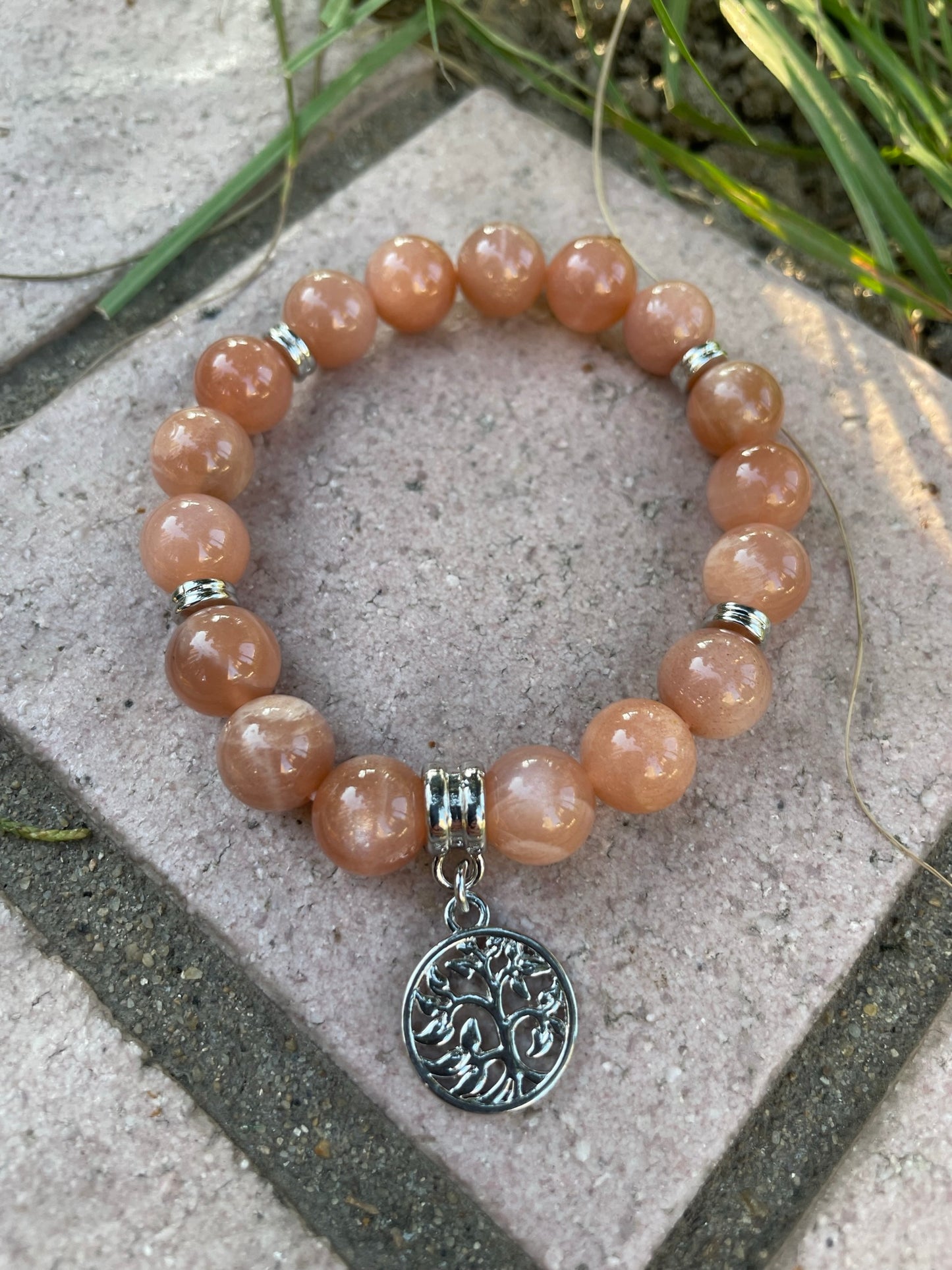 Stone Tree of Life Charm Bracelet, Fluorite
