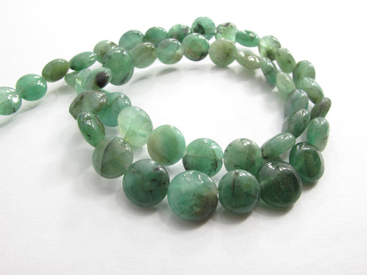 Stone Loose Bead, Puffy Round, Emerald Matrix