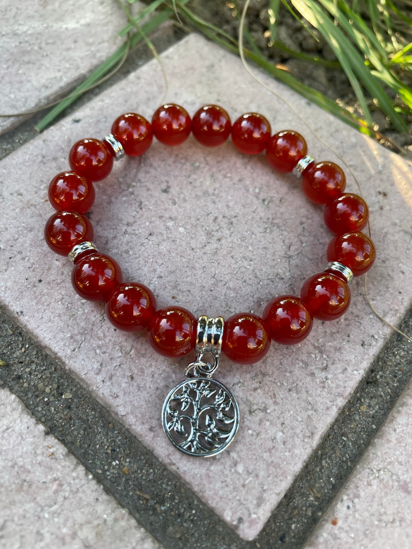 Stone Tree of Life Charm Bracelet, Fluorite