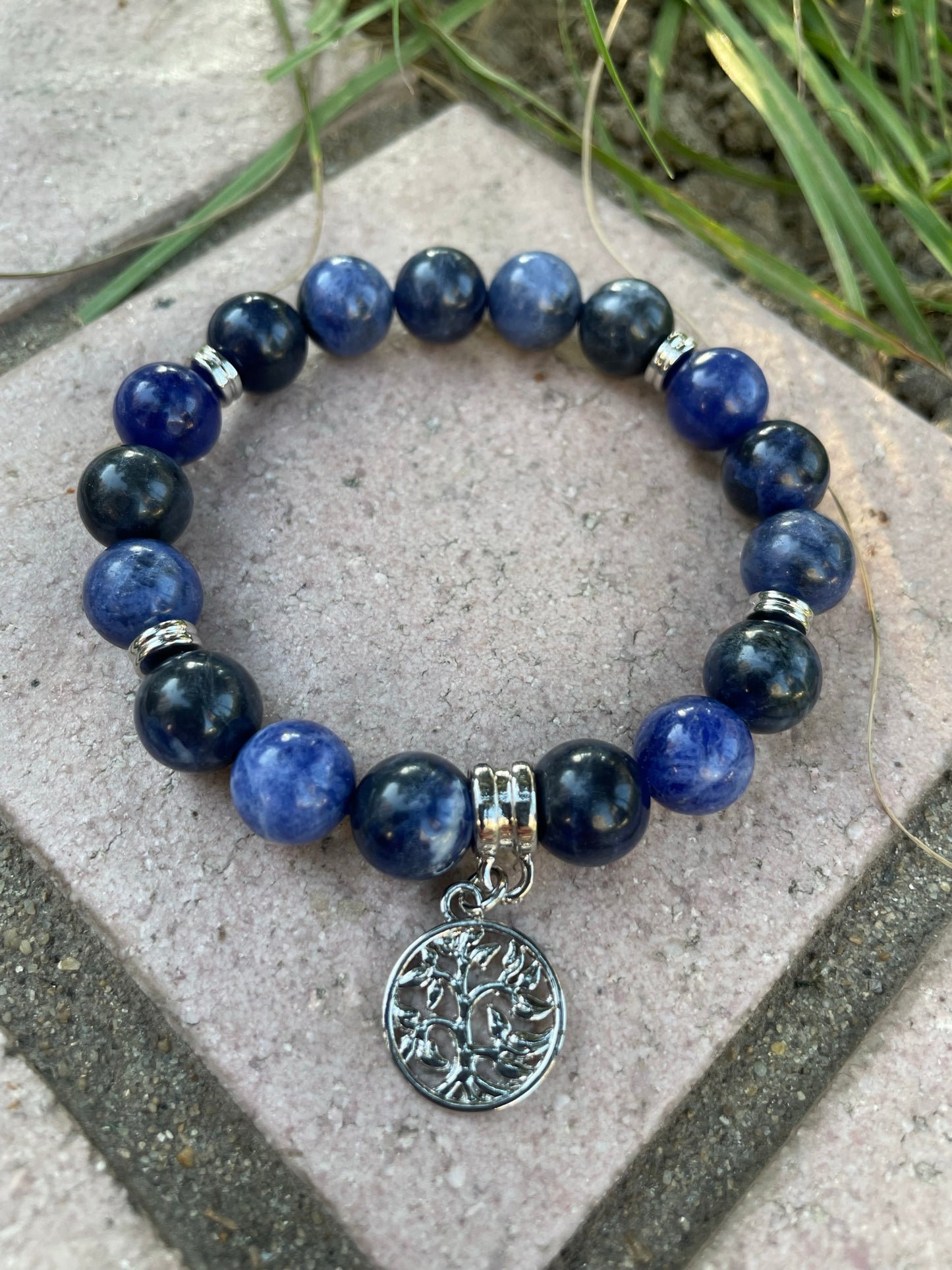 Stone Tree of Life Charm Bracelet, Fluorite