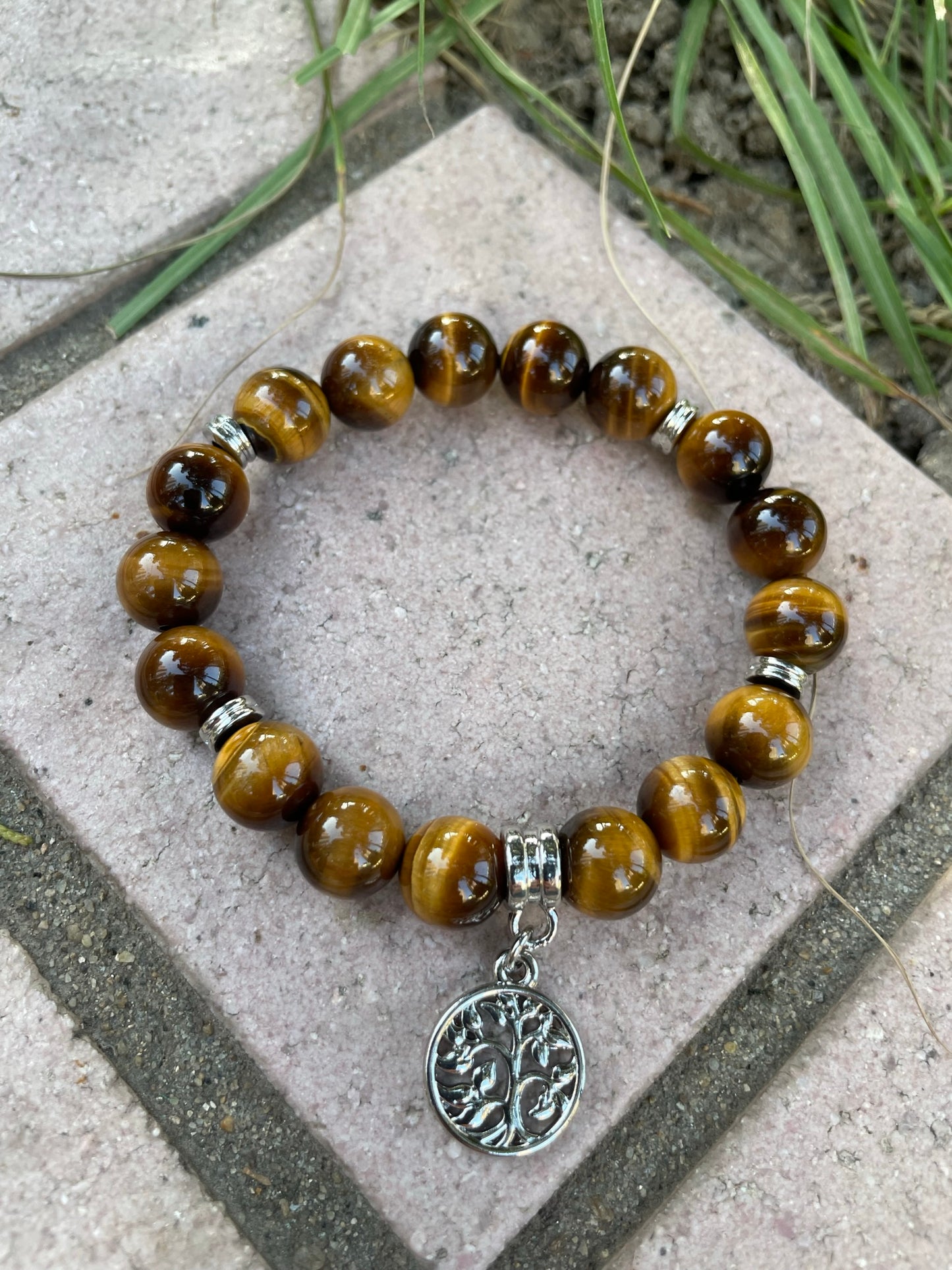Stone Tree of Life Charm Bracelet, Fluorite