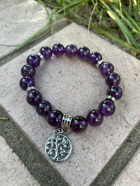 Stone Tree of Life Charm Bracelet, African Turquoise