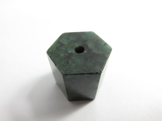 Stone Loose Bead, Hexagon, Emerald Matrix