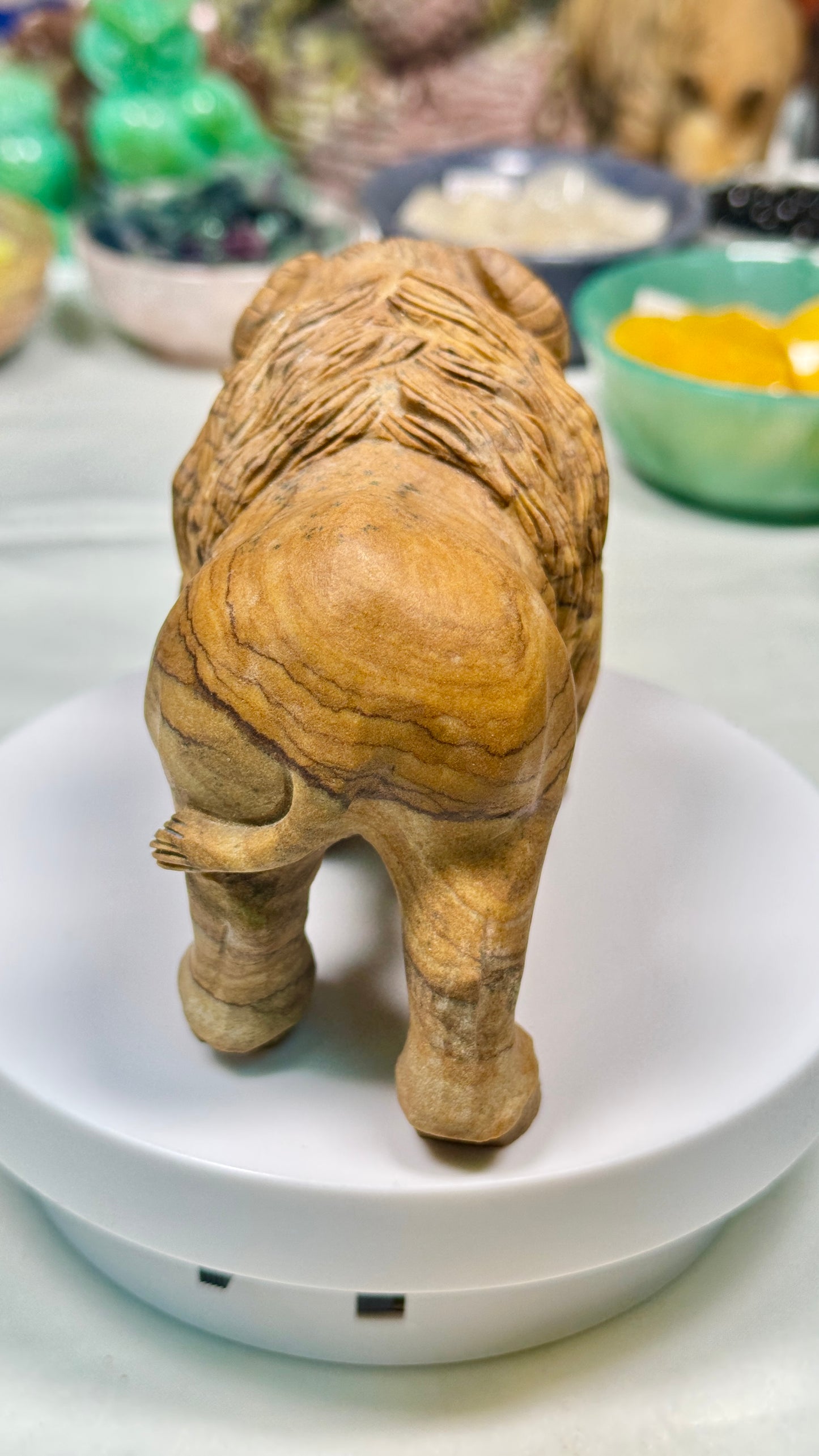 Picture Jasper Bufflo Sculpture, Hand Carved Carving