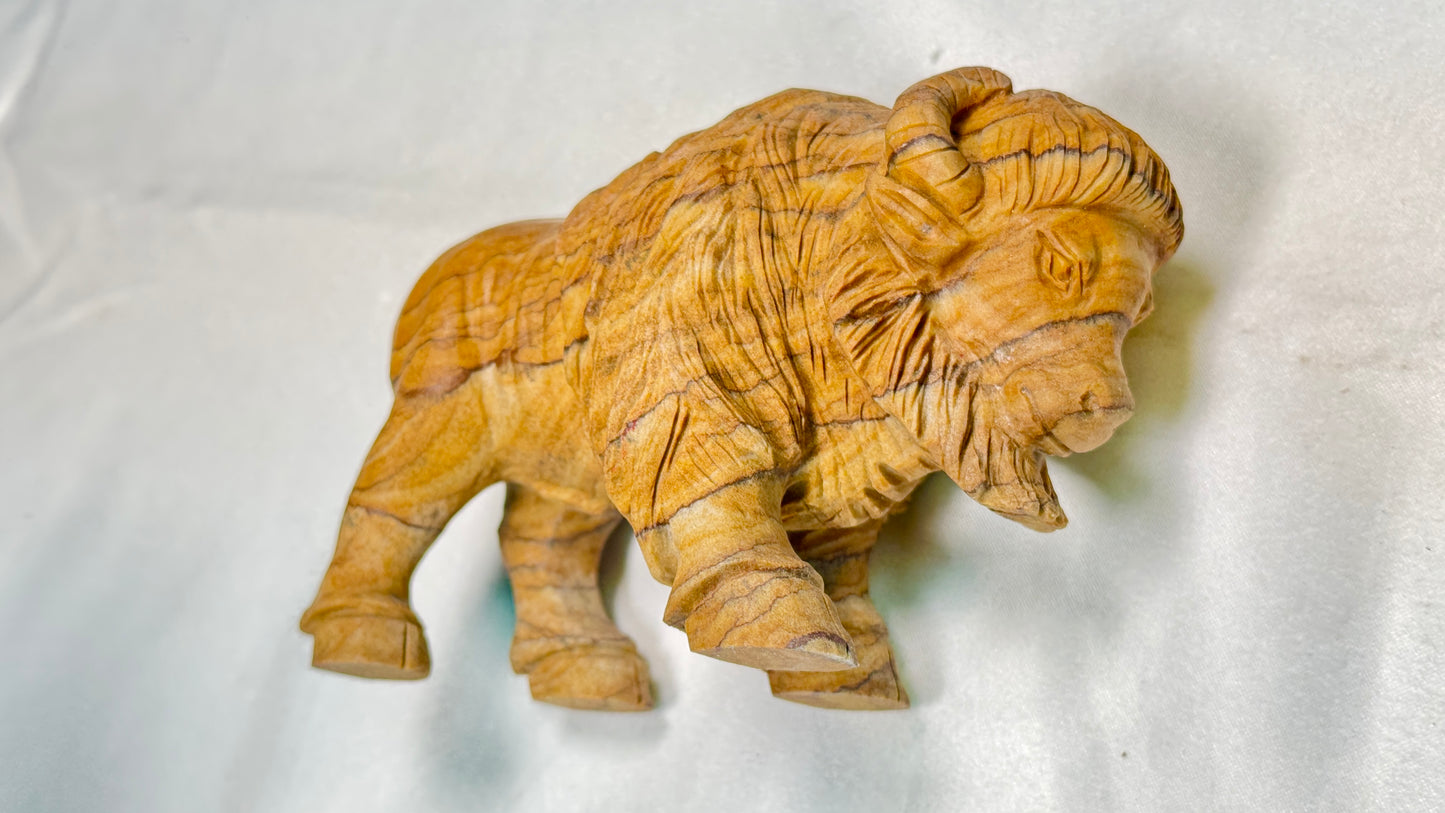 Picture Jasper Bufflo Sculpture, Hand Carved Carving