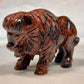 Mahogany Obsidian Bufflo Sculpture, Hand Carved Carving