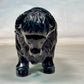 Black Obsidian Bufflo Sculpture, Hand Carved Carving