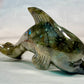 Gemstone Labradorite Dolphin  Sculpture, Hand Carved Carving