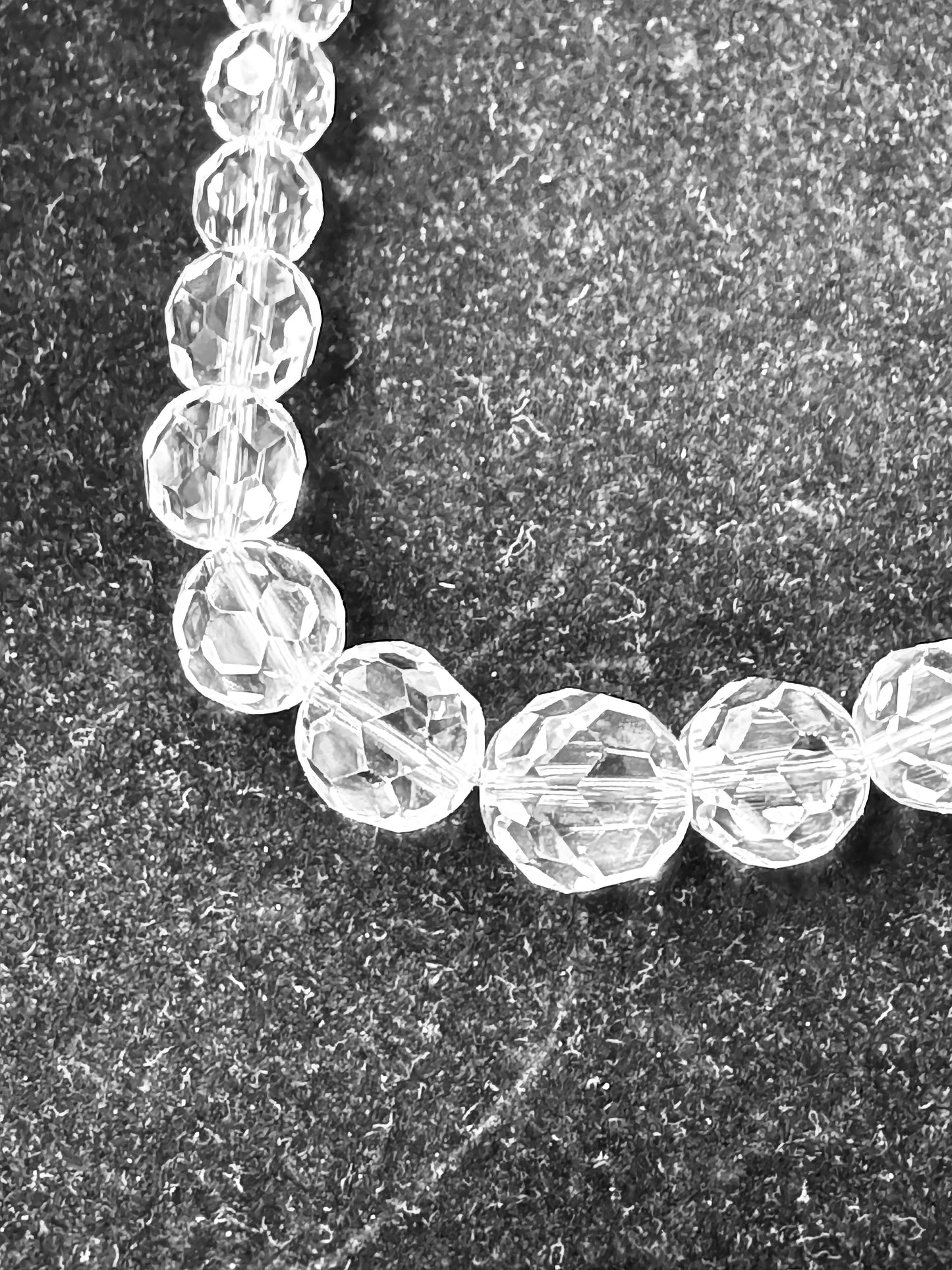 Gemstone Faceted Round Bead, Rock Crystal, Necklace