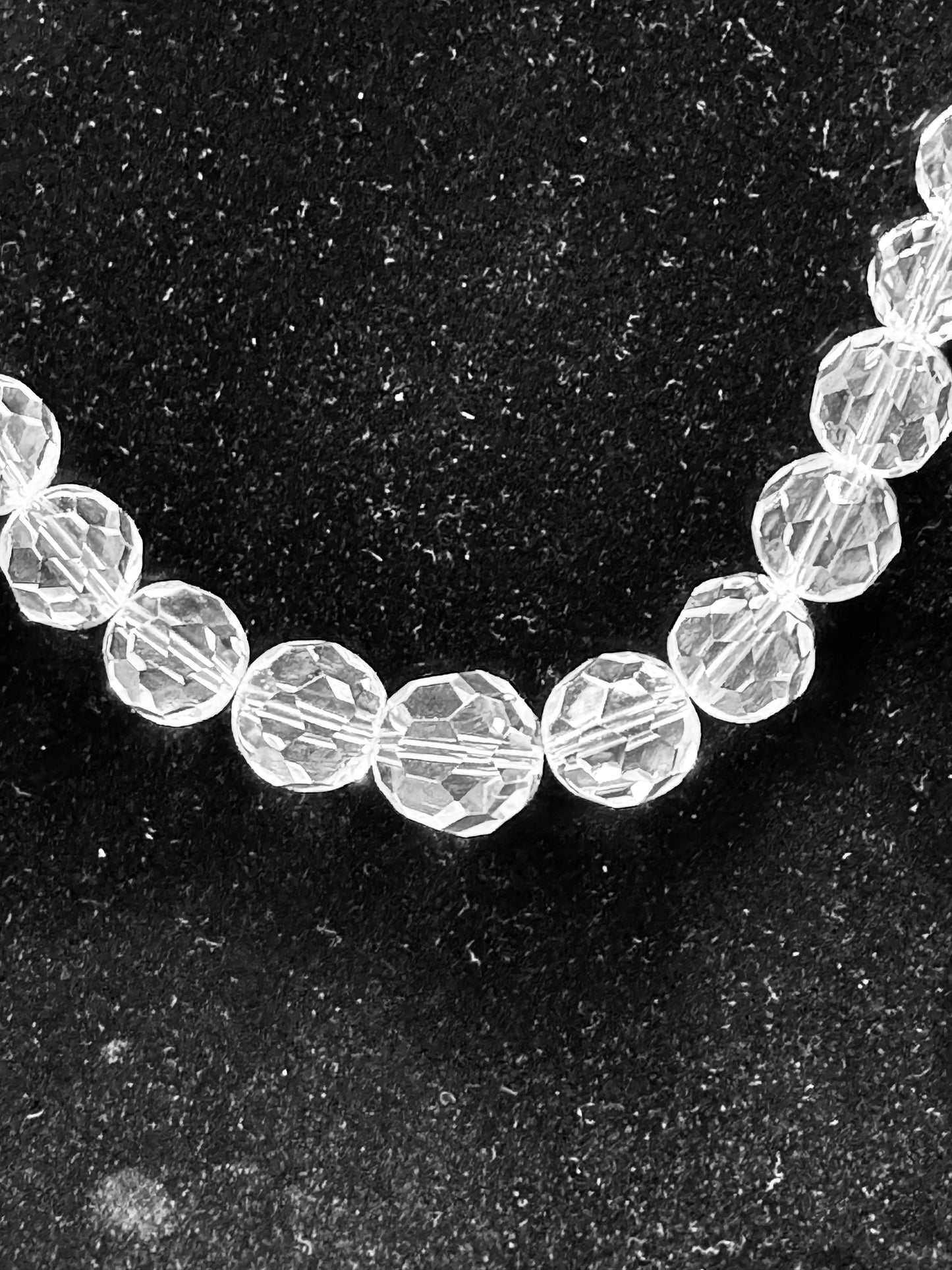 Gemstone Faceted Round Bead, Rock Crystal, Necklace