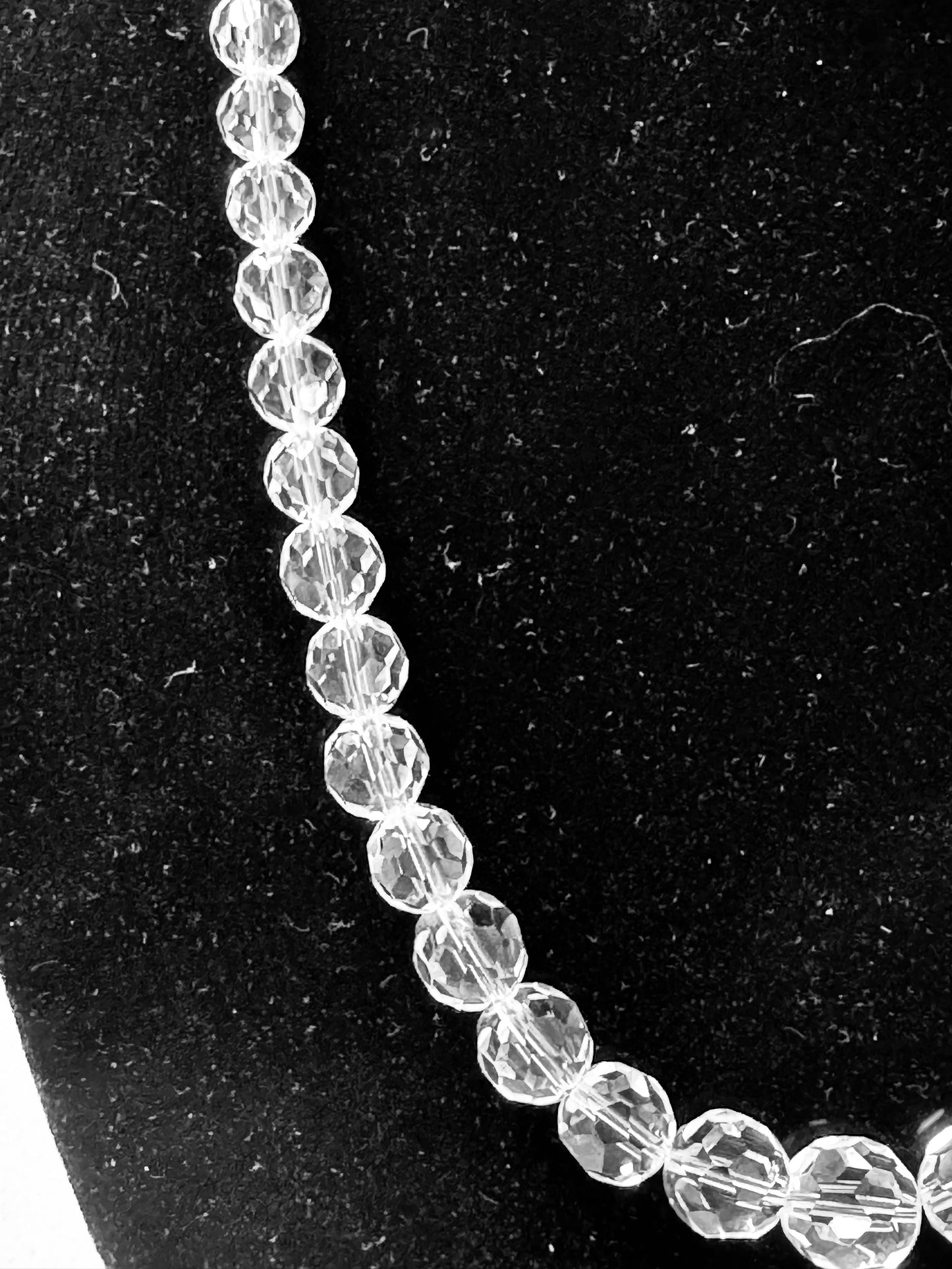 Gemstone Faceted Round Bead, Rock Crystal, Necklace