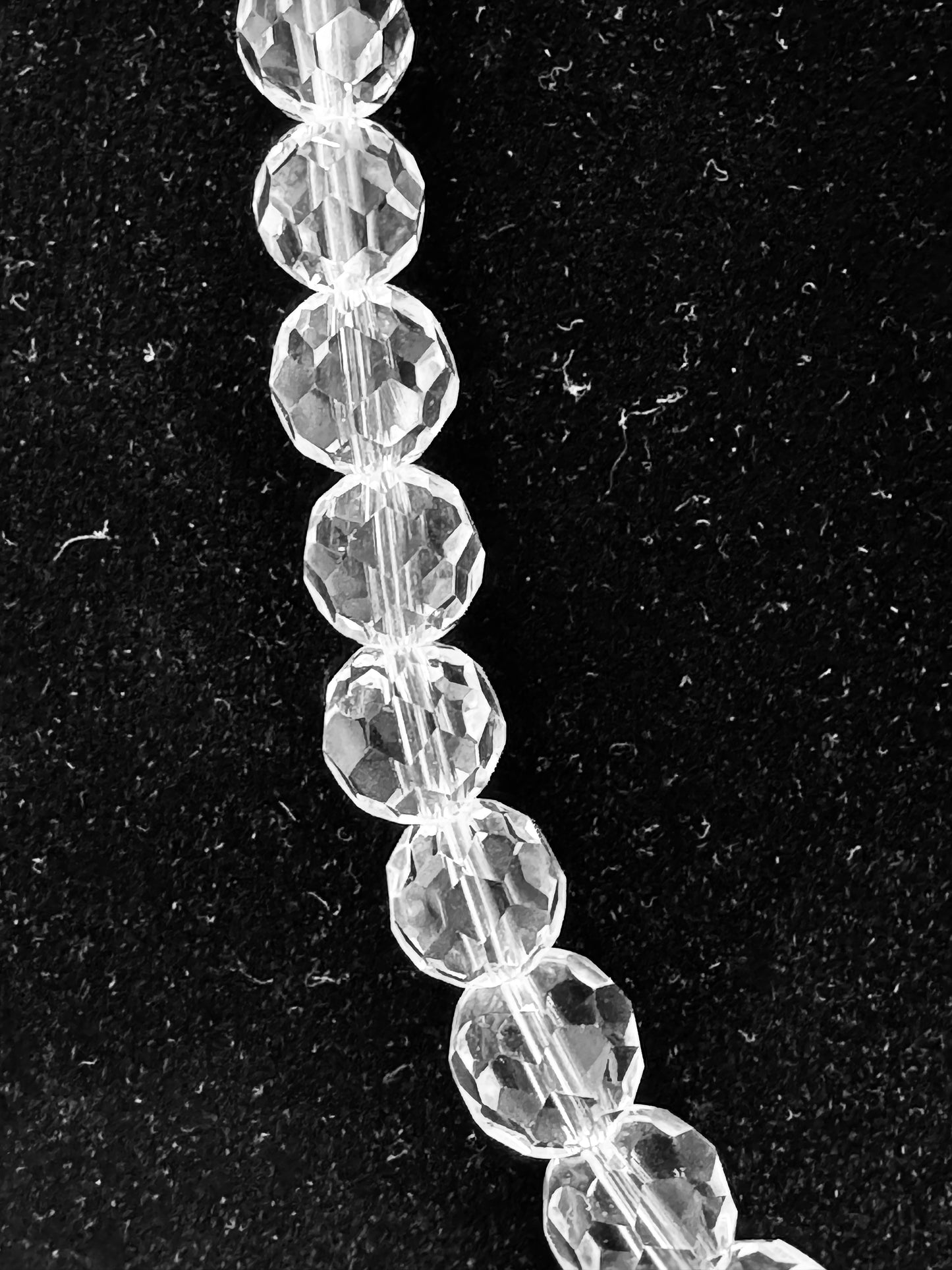 Gemstone Faceted Round Bead, Rock Crystal, Necklace