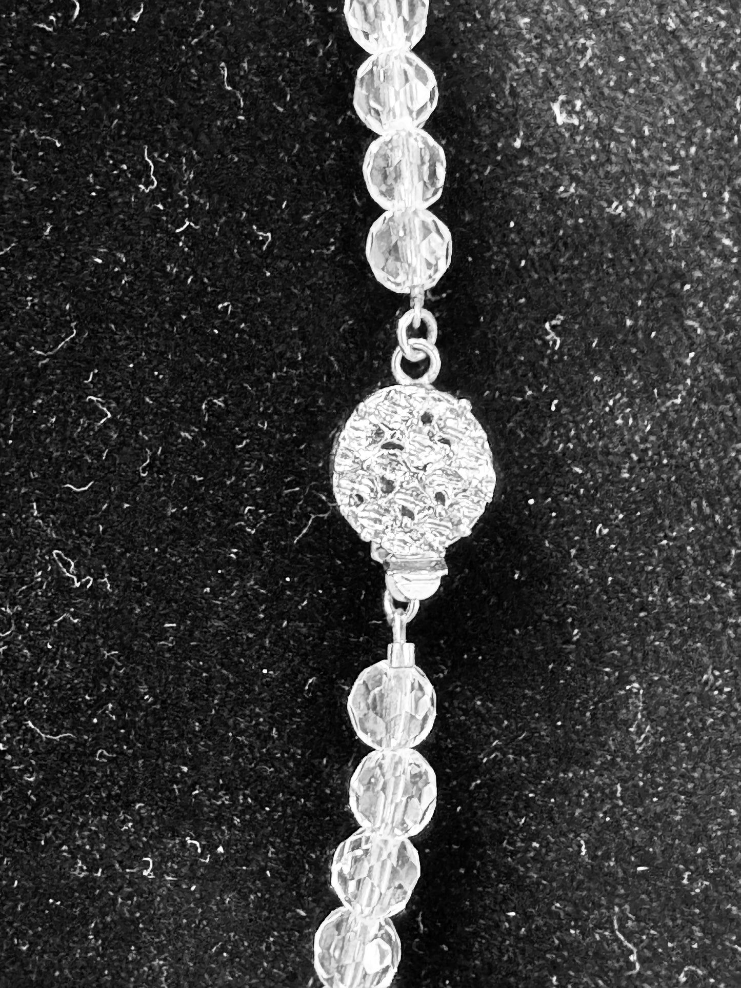Gemstone Faceted Round Bead, Rock Crystal, Necklace