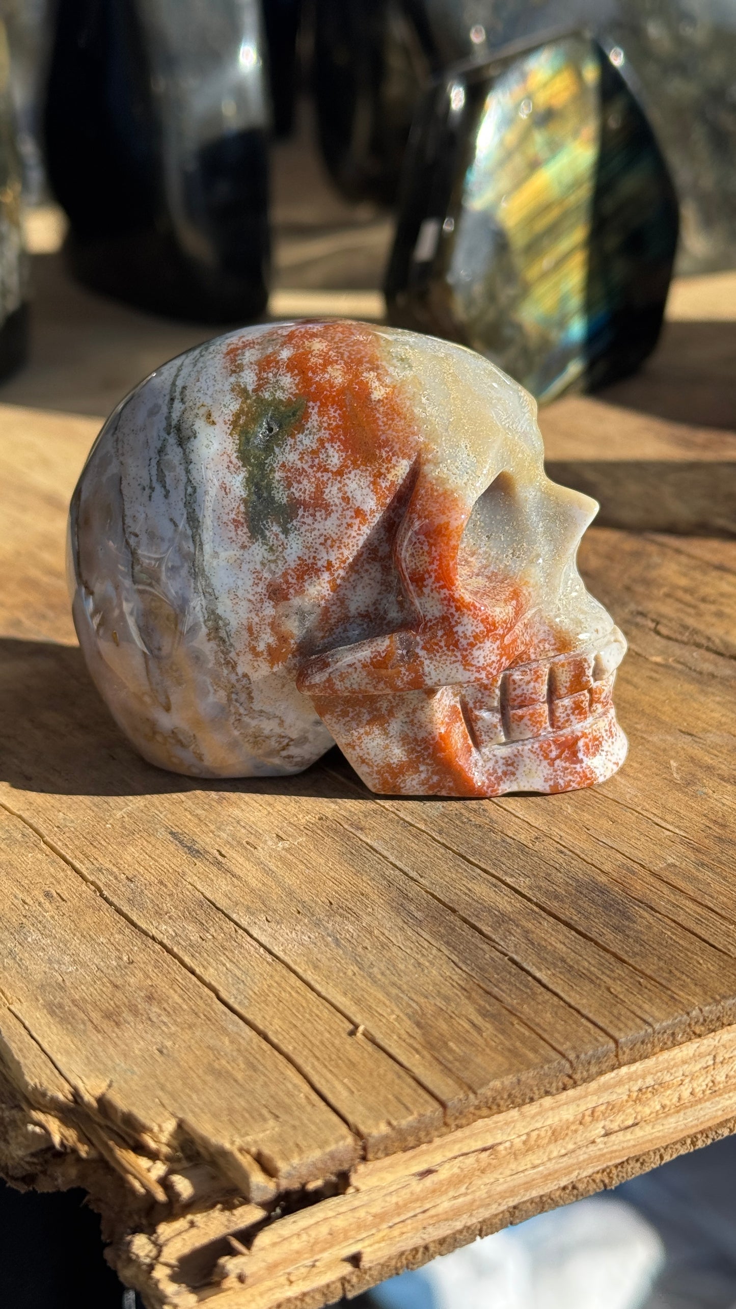 Stone Skull, Ocean Jasper, 75mm