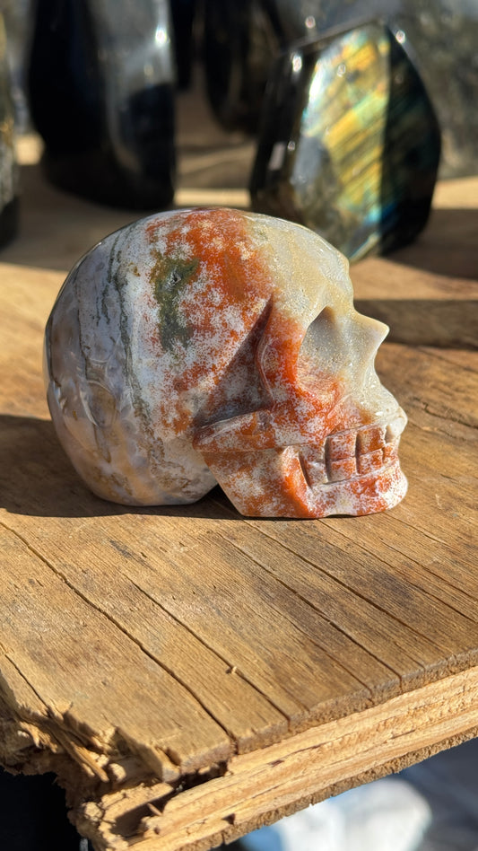 Stone Skull, Ocean Jasper, 75mm