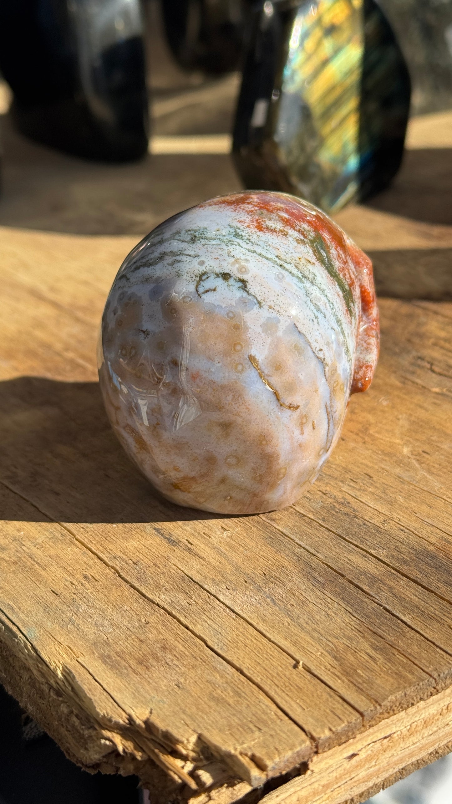 Stone Skull, Ocean Jasper, 75mm