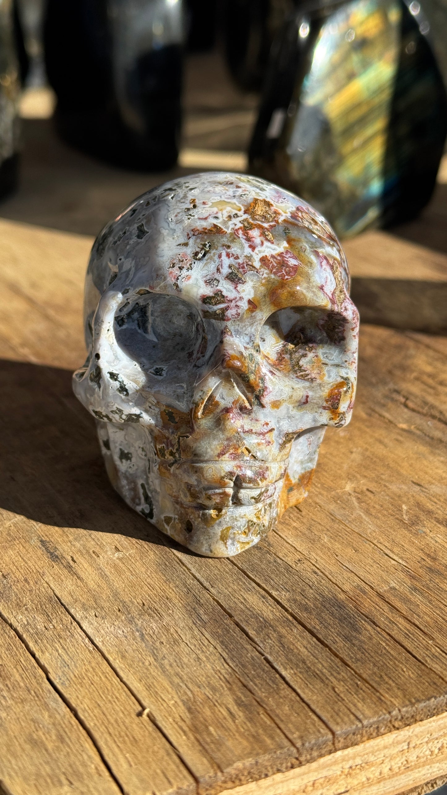 Stone Skull, Ocean Jasper, 83mm