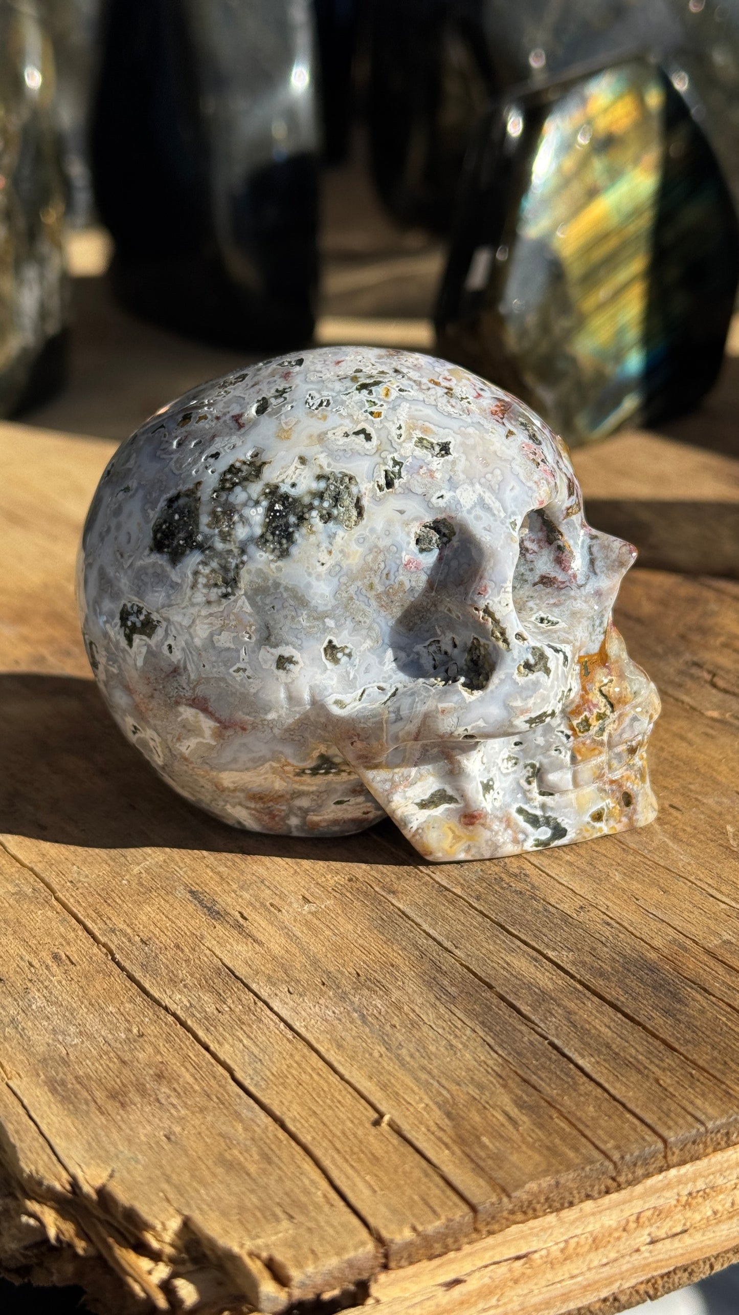 Stone Skull, Ocean Jasper, 83mm
