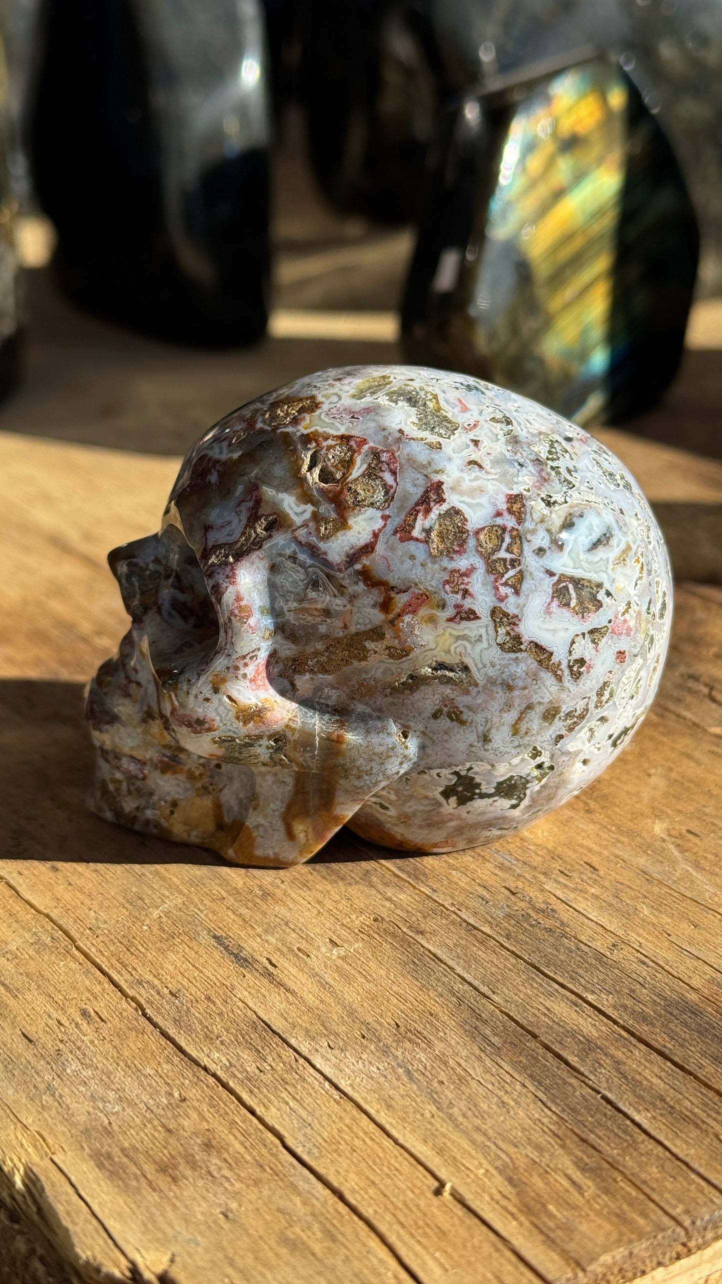 Stone Skull, Ocean Jasper, 83mm