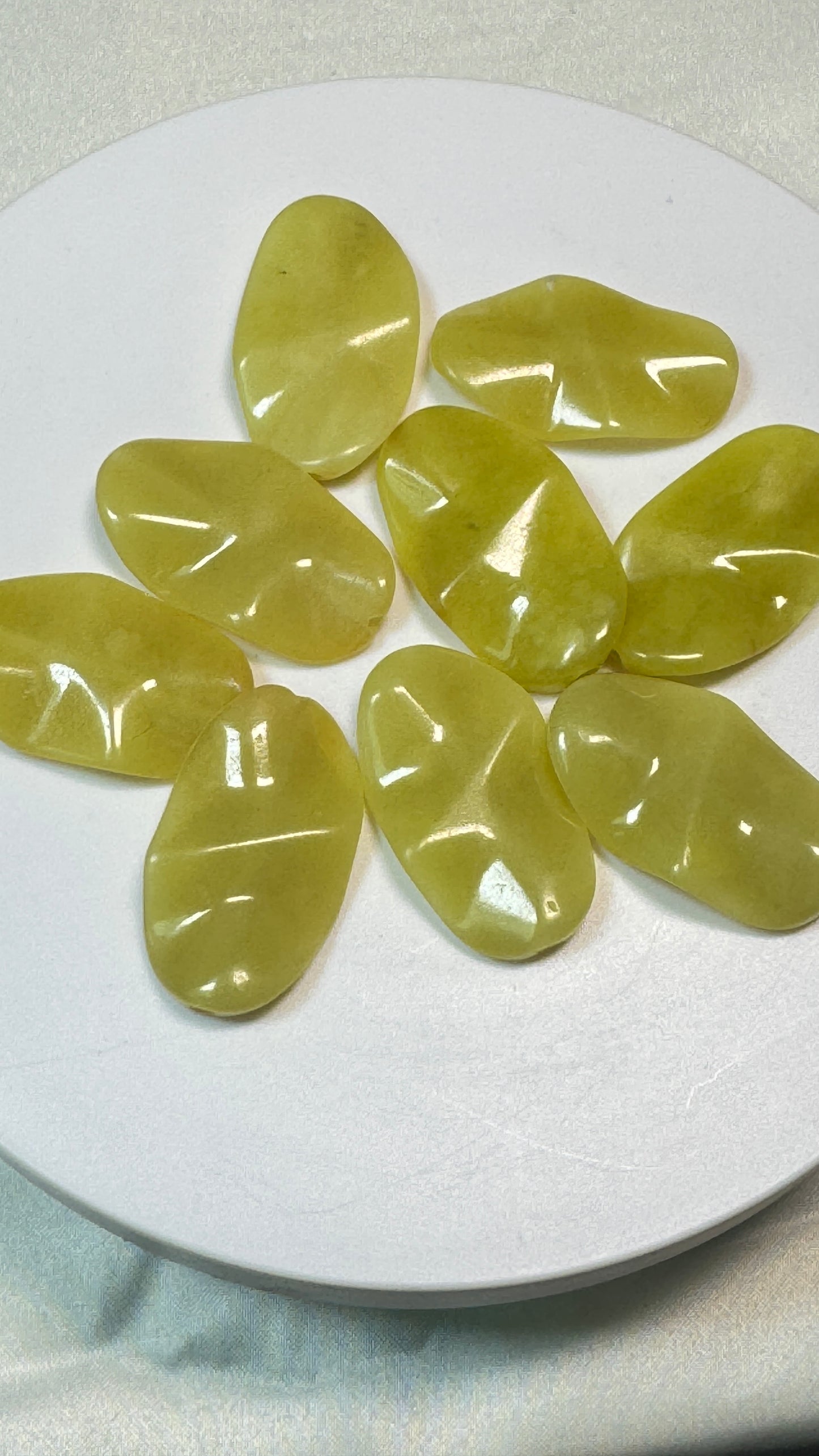 Hand Carved Gemstone Waved Bead, DIY Jewelry