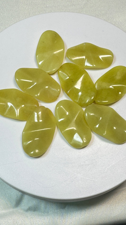Hand Carved Gemstone Waved Bead, DIY Jewelry