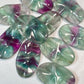 Hand Carved Gemstone Waved Bead, DIY Jewelry
