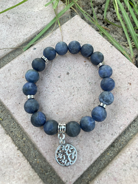 Stone Tree of Life Charm Bracelet, Fluorite